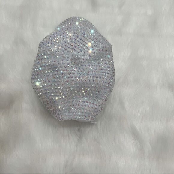 NWT Completely Bedazzled Bling White Baseball Cap main image 8